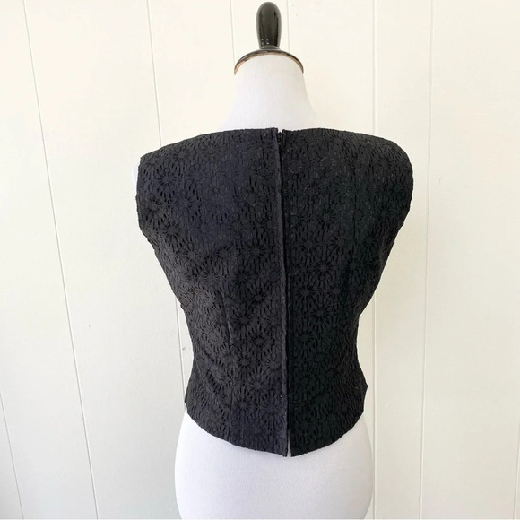 Vintage Black Lace Alice Of California Set Sz S Maxi Skirt & Top Crop Sleeveless - Picture 7 of 15
